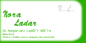 nora ladar business card